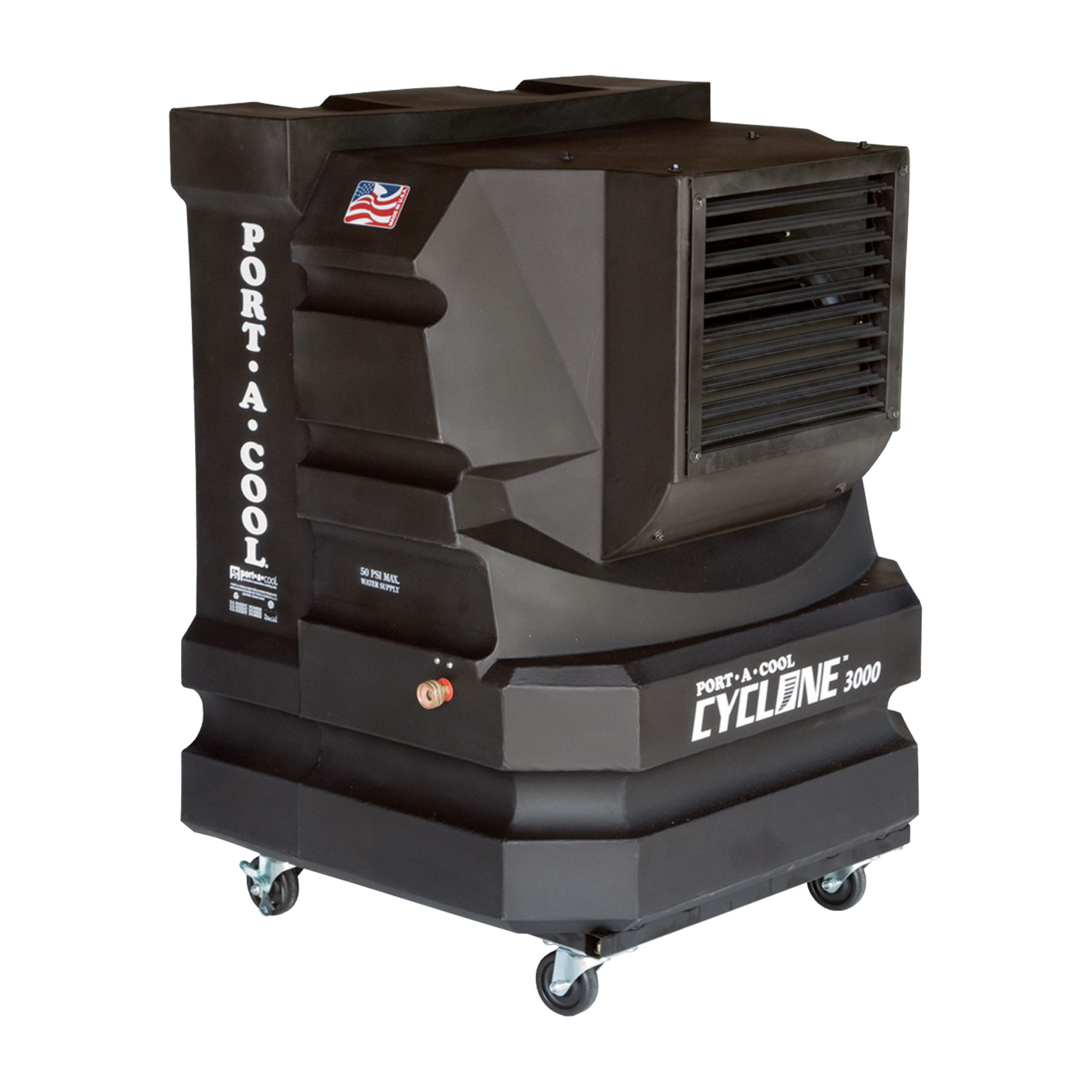Portacool Cyclone 3000 Portable Evaporative Cooler Unit, Black, Model# PAC2KCYC01